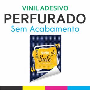 Adesivo Perfurado  4x0 Brilho Sem acabamento 