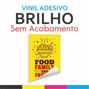 Adesivo Vinil Branco  4x0 Brilho Sem acabamento 