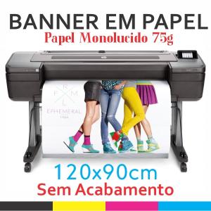 Banner em Papel Monolucido 75g 1,20x0,90m 4x0 Sem Revestimento Corte Reto 