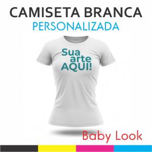 Camiseta Branca Tecido Poliéster Baby Look Estampa Colorida A3 Sublimação  