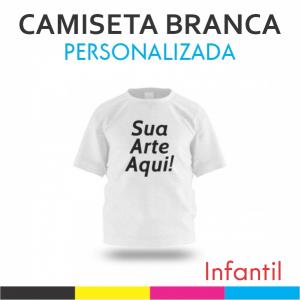 Camiseta Branca Tecido Poliéster Infantil Estampa Colorida A4 Sublimação  