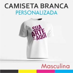 Camiseta Branca Tecido Poliéster Masculina Estampa Colorida A3 Sublimação  