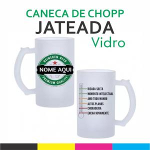 Caneca de Chopp Vidro 195x85mm Jateada Sublimação  