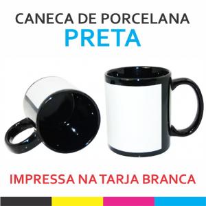 Caneca Preta Porcelana  Diversas Sublimação  