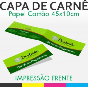 Capa de Carnê Offset 180g 45x10cm 4x0 Sem Revestimento Corte Reto 