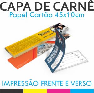 Capa de Carnê Offset 180g 45x10cm 4x4 Sem Revestimento Corte Reto 