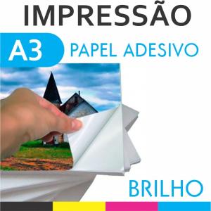 Impressão Laser Papel Adesivo - A3 -   Brilho 