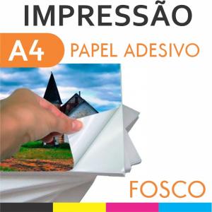 Impressão Papel Adesivo - A4 -  Fosco  