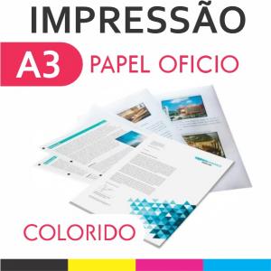 Impressão Papel Oficio - A3 -   Fosco 