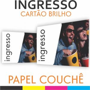 Ingresso Cartão Brilho Couchê 300g 10x5cm  Sem Revestimento Corte Reto 