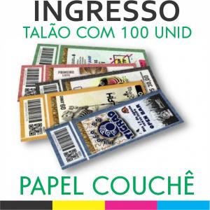 Ingresso Papel Couchê Couchê 150g 10,5x5cm Laser  Talões com 100 unid Numerado