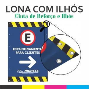 Lona com Ilhós Lona 440g  4x0 Brilho Reforço e Ilhós 