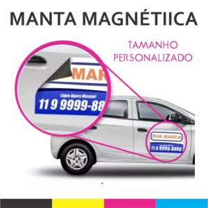 Manta Magnética Adesivada Adesivo leitoso Personalizado 4x0 Sem Revestimento Corte Reto 