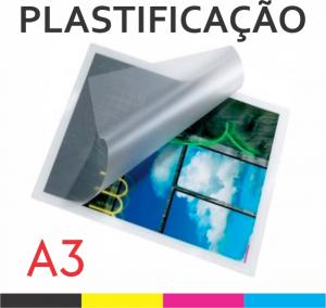 Plastificação A3 BOPP 21x29,7cm  Brilho Corte Reto 