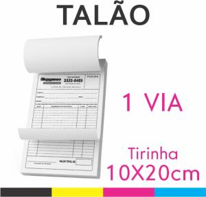 Talão 10x20cm Offset 75g 10x20cm  1 Via Serrilha, Blocagem, Grampo e Refile 