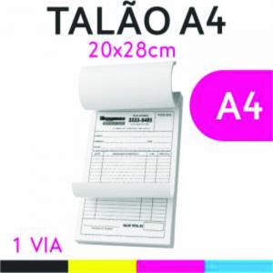 Talão 20x28cm Offset 75g 20x28cm  1 Via Serrilha, Blocagem, Grampo e Refile 