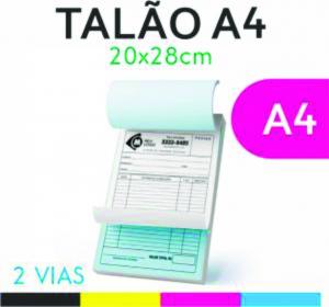 Talão 20x28cm Offset 75g 20x28cm  2 Vias Serrilha, Blocagem, Grampo e Refile 