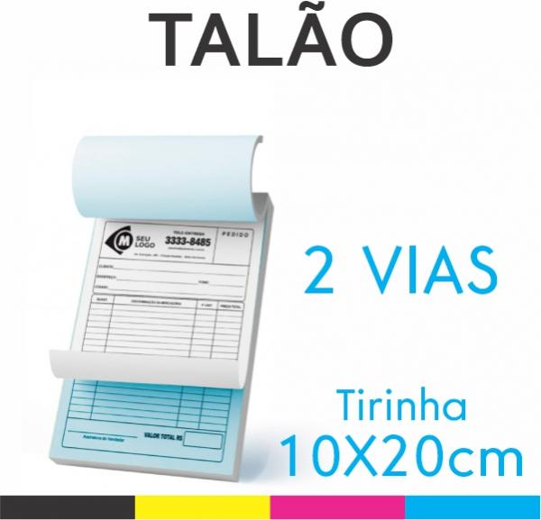 Talão 10x20cm Offset 75g 2 Vias Corte Reto Serrilha Blocagem E Grampo Grafica New Art 6757